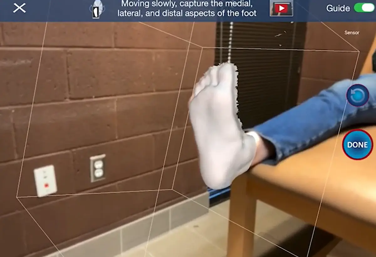 Scanning the patient's foot